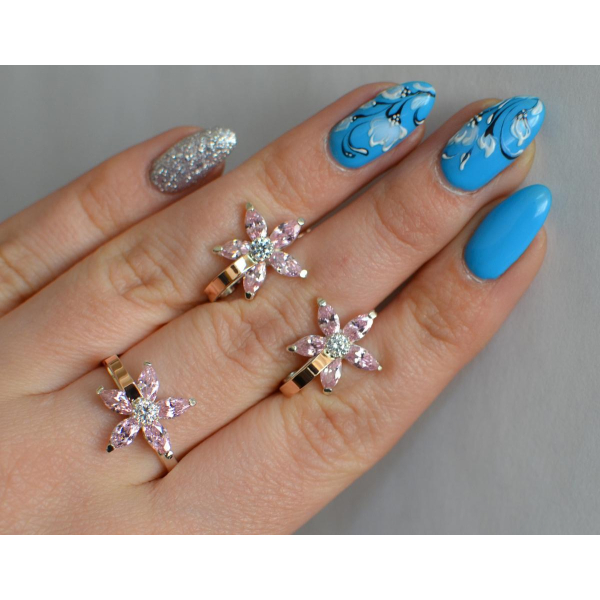 Серебряный набор с золотыми напайками (034)