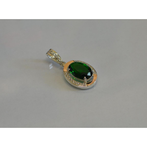 Серебряная подвеска со вставками из золота (037п)