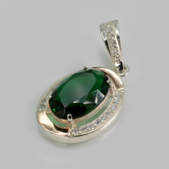 Серебряная подвеска со вставками из золота