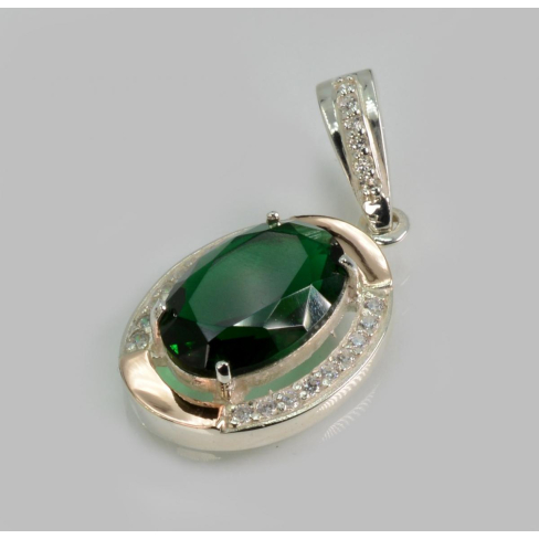 Серебряная подвеска со вставками из золота