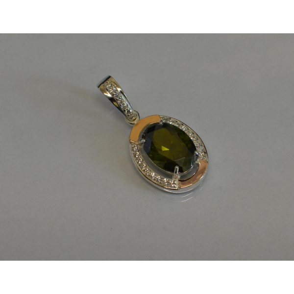 Серебряная подвеска со вставками из золота (037п)