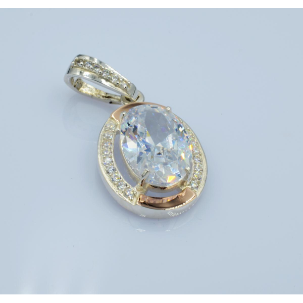 Серебряная подвеска со вставками из золота (037п)