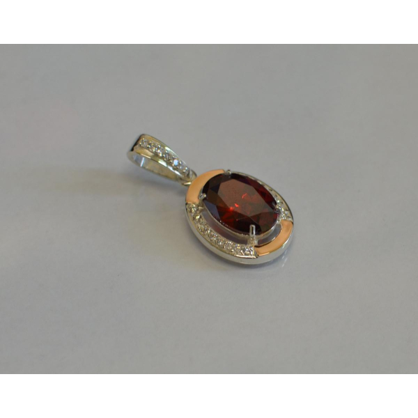 Серебряная подвеска со вставками из золота (037п)