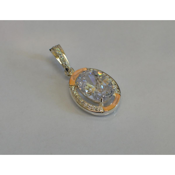 Серебряная подвеска со вставками из золота (037п)