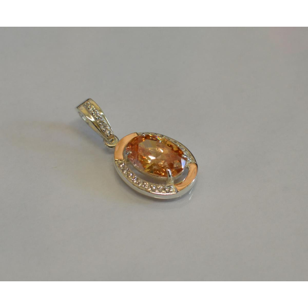 Серебряная подвеска со вставками из золота (037п)