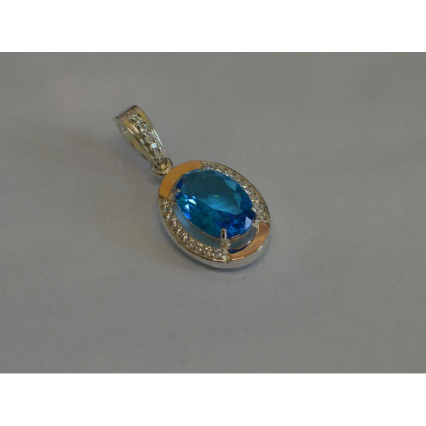 Серебряная подвеска со вставками из золота (037п)