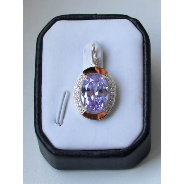 Серебряная подвеска со вставками из золота (037п)