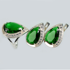 Серебряный гарнитур с золотом