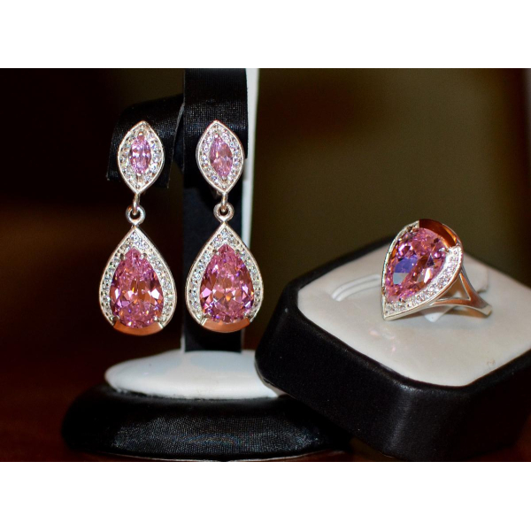 Серебряный набор с напайками из золота (038)