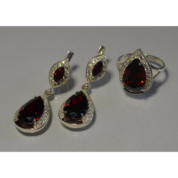 Серебряный набор с напайками из золота (038)