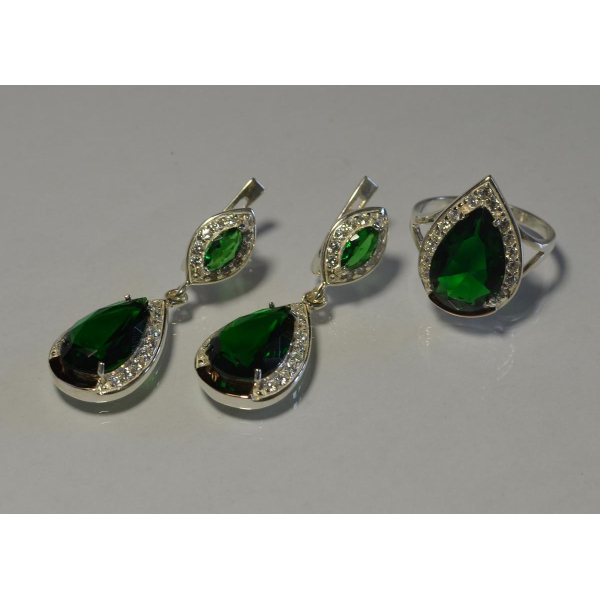 Серебряный набор с напайками из золота (038)