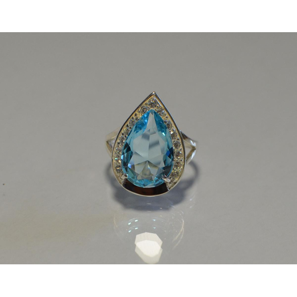 Серебряное кольцо  с пластинами из золота (038к)