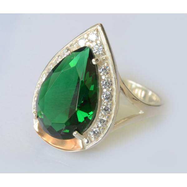 Серебряное кольцо  с пластинами из золота (038к)