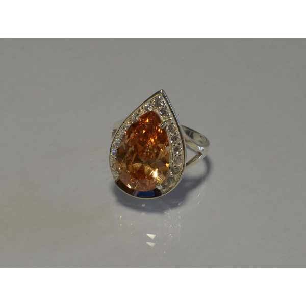 Серебряное кольцо  с пластинами из золота (038к)