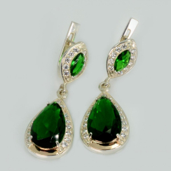 Серебряные серьги с  накладками из золота