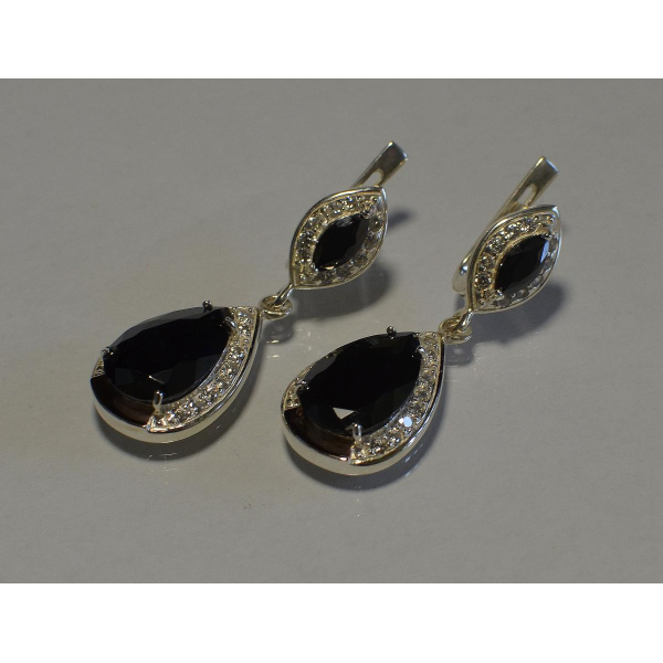 Серебряные серьги с  накладками из золота (038с)