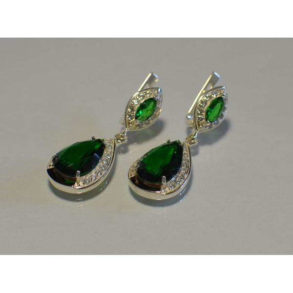 Серебряные серьги с  накладками из золота (038с)