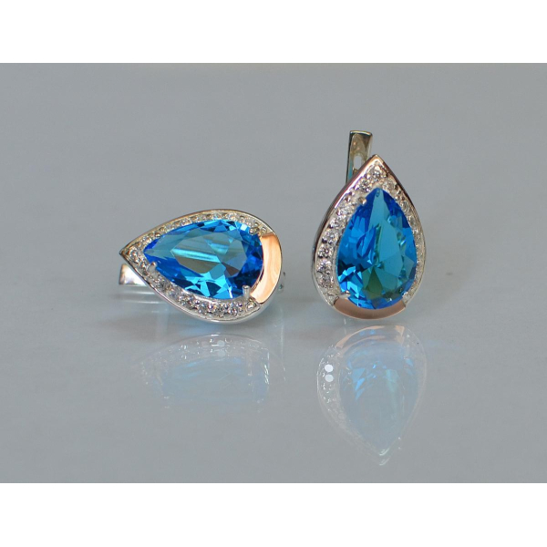 Серебряные серьги с золотыми пластинами (038с2)