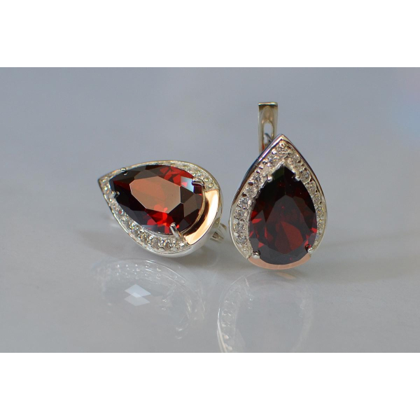 Серебряные серьги с золотыми пластинами (038с2)