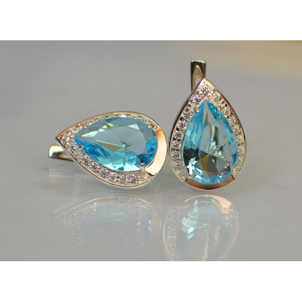 Серебряные серьги с золотыми пластинами (038с2)