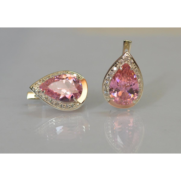 Серебряные серьги с золотыми пластинами (038с2)