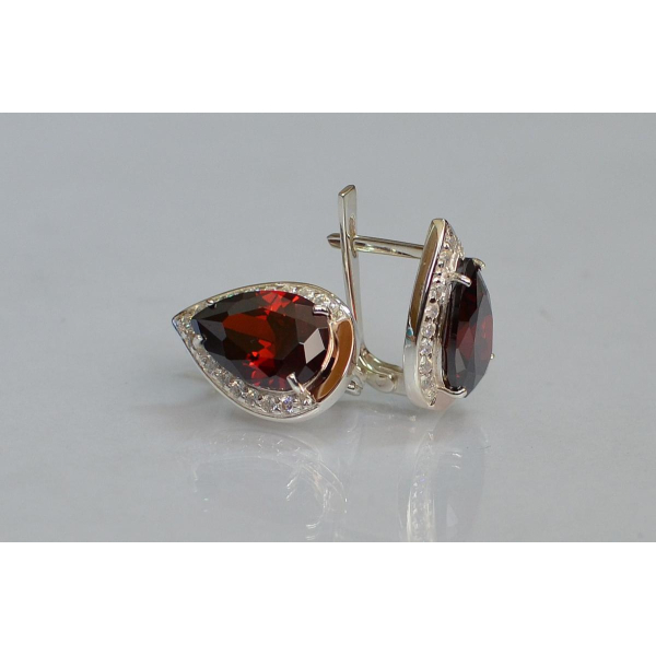 Серебряные серьги с золотыми пластинами (038с2)