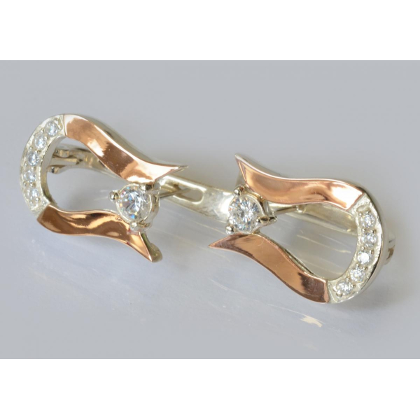 Серебряные серьги  с пластинами из золота (039с)