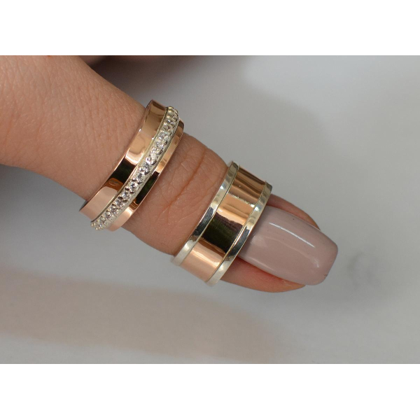 Пара серебряных обручальных колец (040кОбр3)