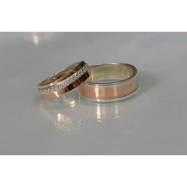 Пара серебряных обручальных колец (040кОбр3)