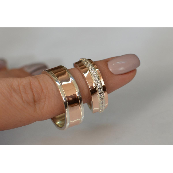 Пара серебряных обручальных колец (040кОбр3)