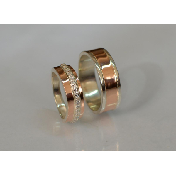 Пара серебряных обручальных колец (040кОбр3)