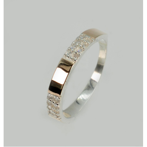 Серебряное кольцо  с пластинами из золота