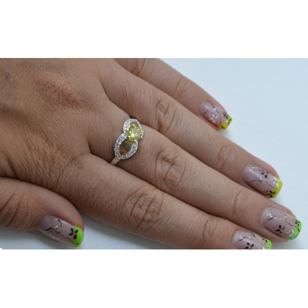 Серебряное кольцо со вставками из золота (042к)