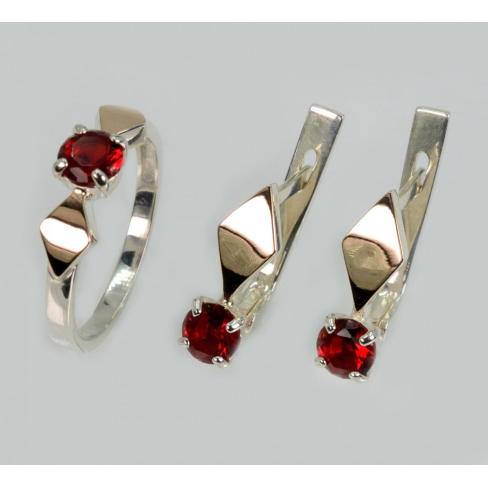 Серебряный набор с пластинами из золота