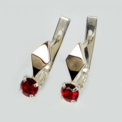 Серебряные серьги с золотыми пластинами