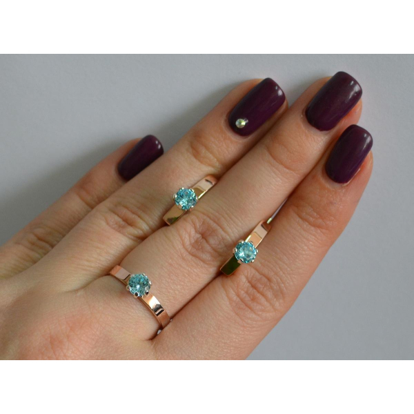 Комплект серебряный  с золотыми напайками (045)