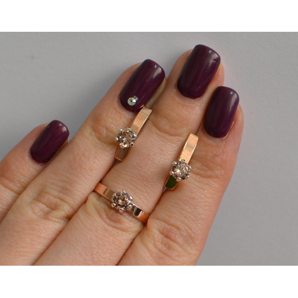 Комплект серебряный  с золотыми напайками (045)