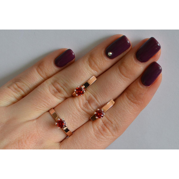 Комплект серебряный  с золотыми напайками (045)