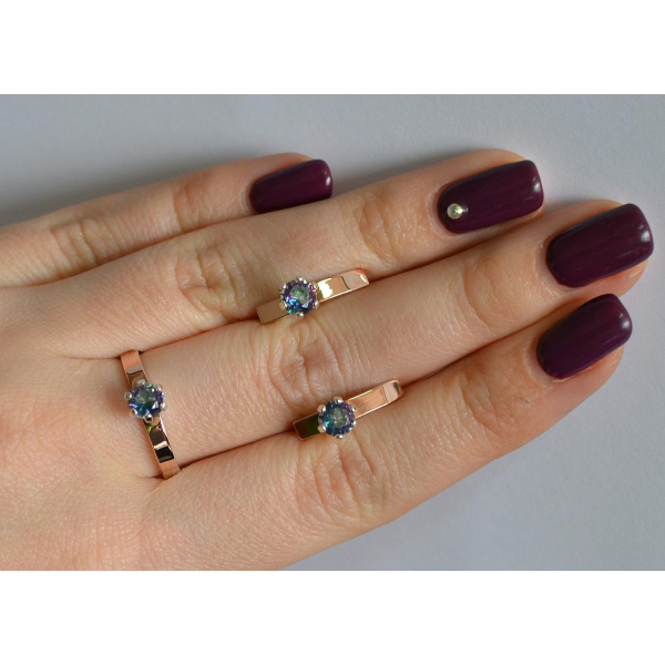 Комплект серебряный  с золотыми напайками (045)