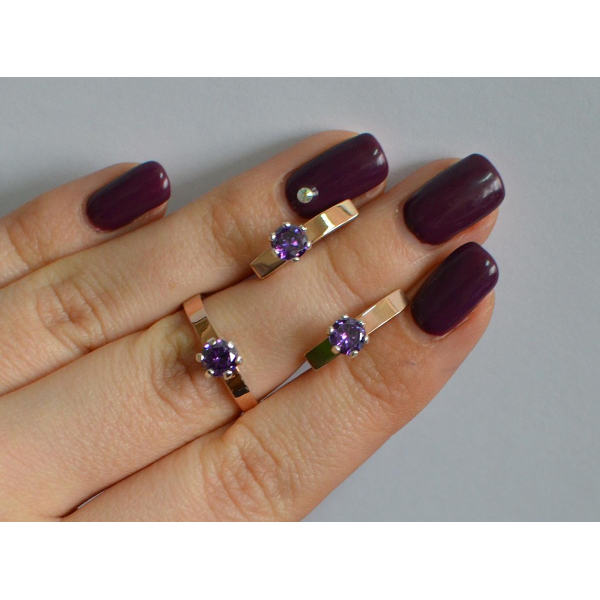 Комплект серебряный  с золотыми напайками (045)