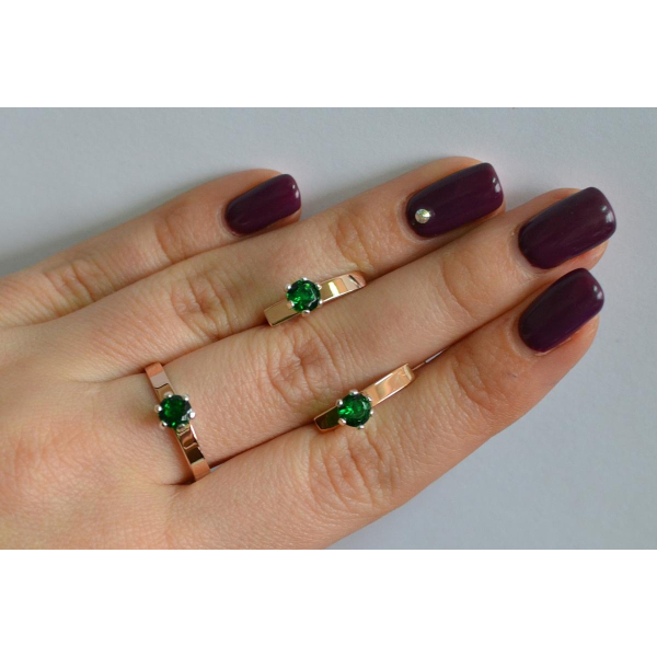 Комплект серебряный  с золотыми напайками (045)