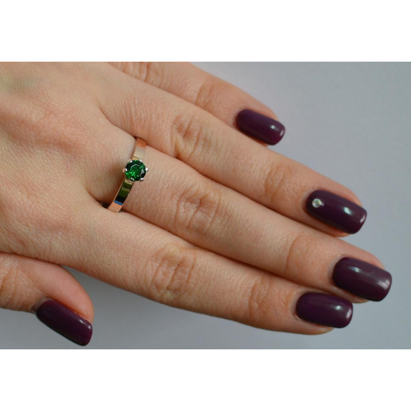 Серебряное кольцо снапайками  золота (045к)