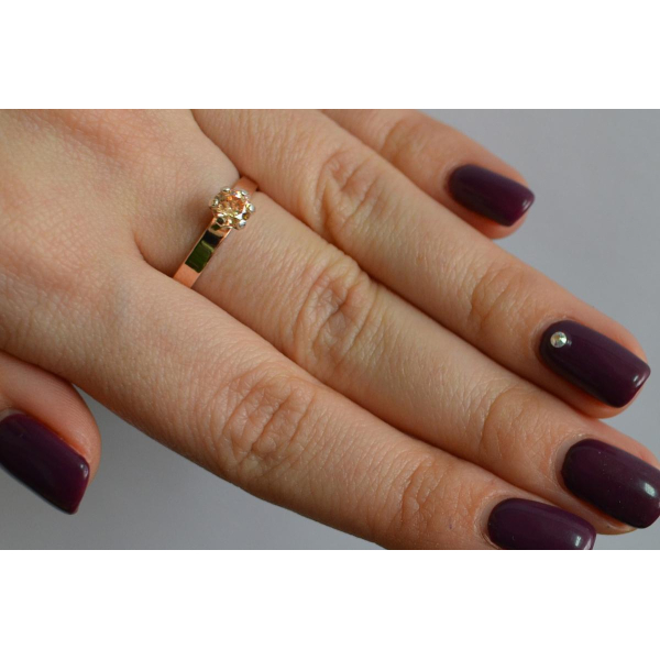 Серебряное кольцо снапайками  золота (045к)