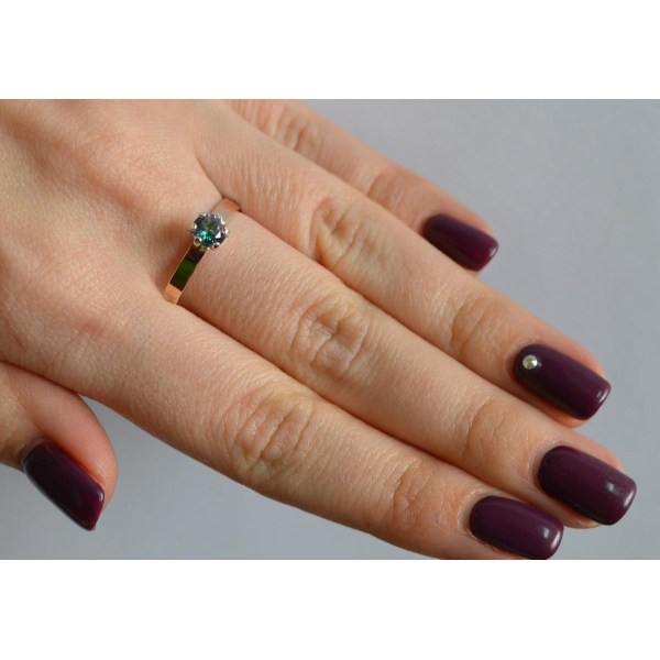 Серебряное кольцо снапайками  золота (045к)