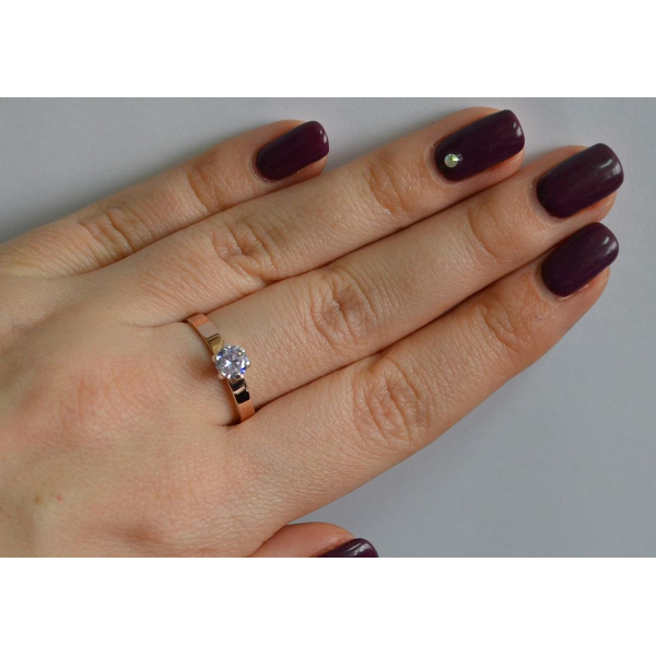 Серебряное кольцо снапайками  золота (045к)