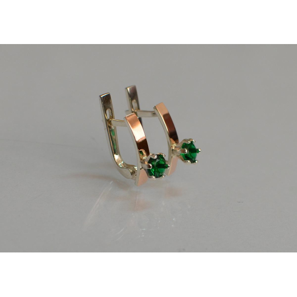 Серебряные серьги с золотыми  пластинами (045с)