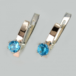 Серебряные серьги с золотыми  пластинами