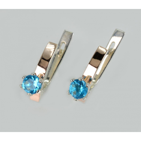 Серебряные серьги с золотыми  пластинами