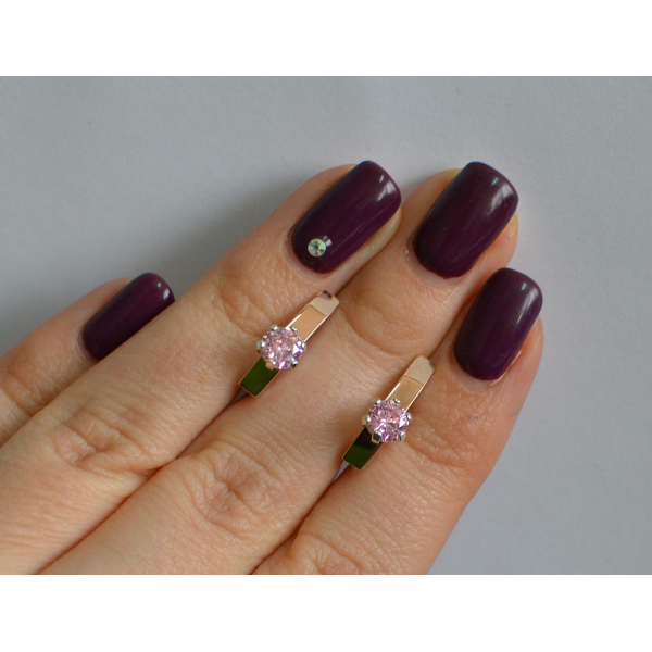 Серебряные серьги с золотыми  пластинами (045с)