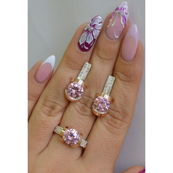 Серебряный гарнитур с золотыми накладками (046)